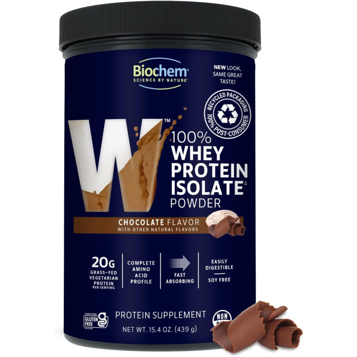 BioChem Chocolate 100% Whey Isolate Protein, 15.4 oz.