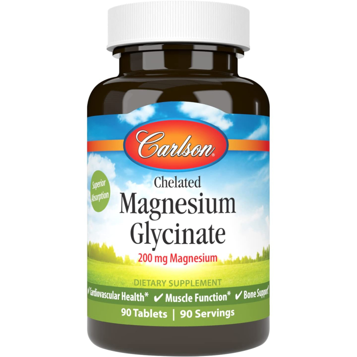 Carlson Chelated Magnesium Glycinate, 90 Tablets