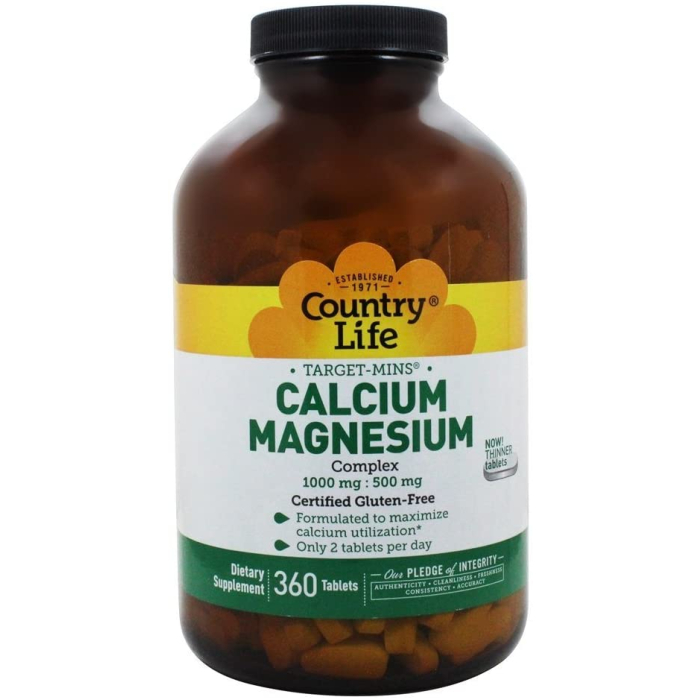 Country Life Calcium Magnesium Complex, 360 Tablets