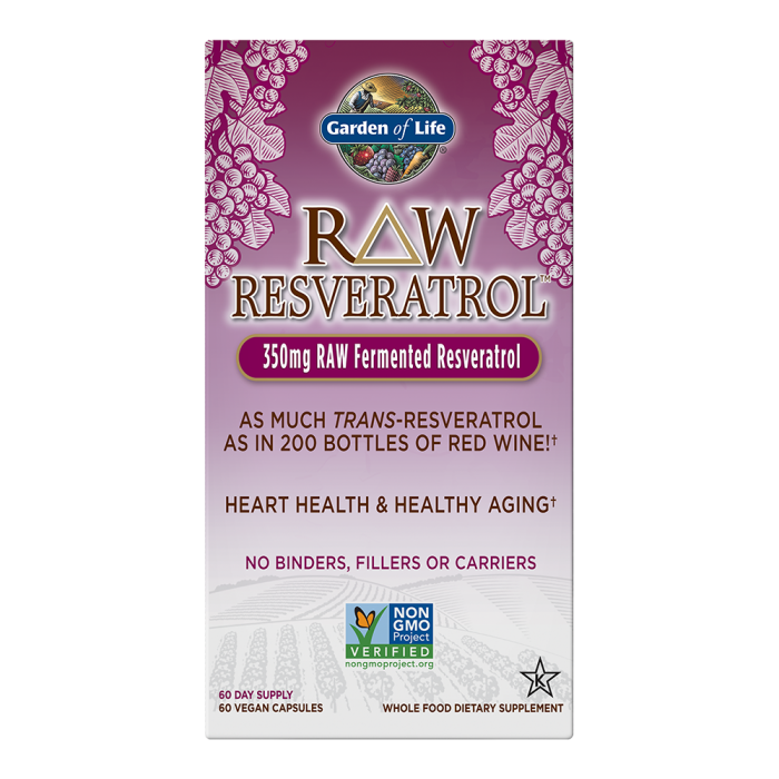 Garden of Life RAW Resveratrol, 60 Capsules