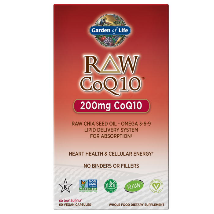Garden of Life RAW CoQ10, 60 Capsules