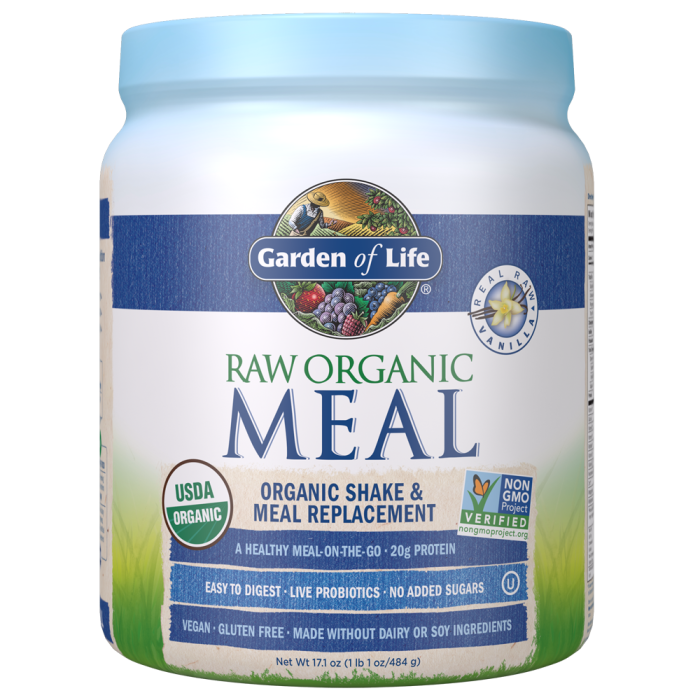 Garden of Life RAW Organic Meal Shake & Meal Replacement, Vanilla Flavor, 17.1 oz.