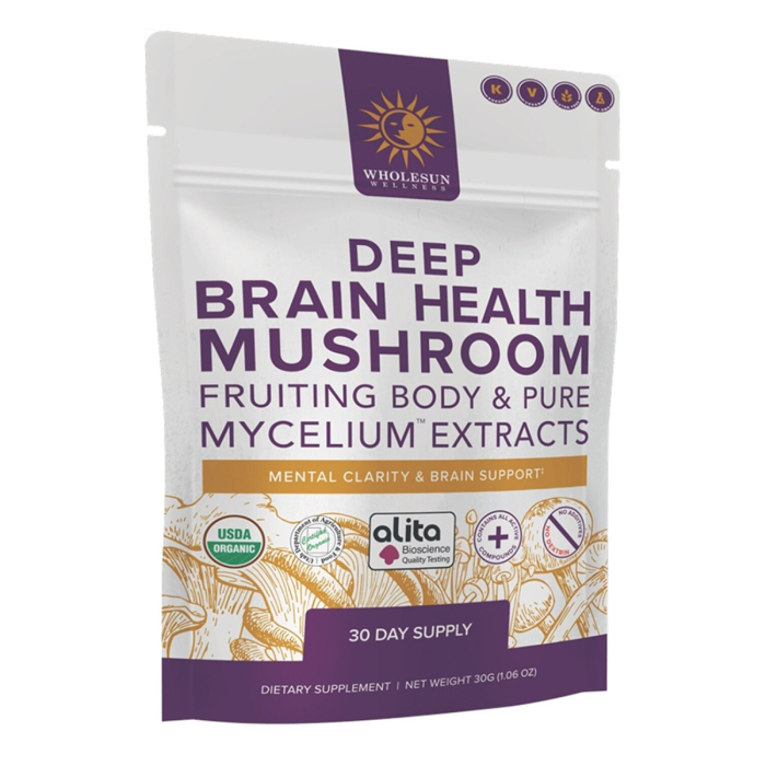 Wholesun Wellness Deep Brain Health Mushroom Extract Powder - Front view