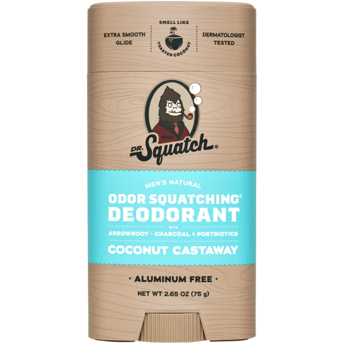 Dr. Squatch Men's Natural Deodorant Coconut Castaway - Front view