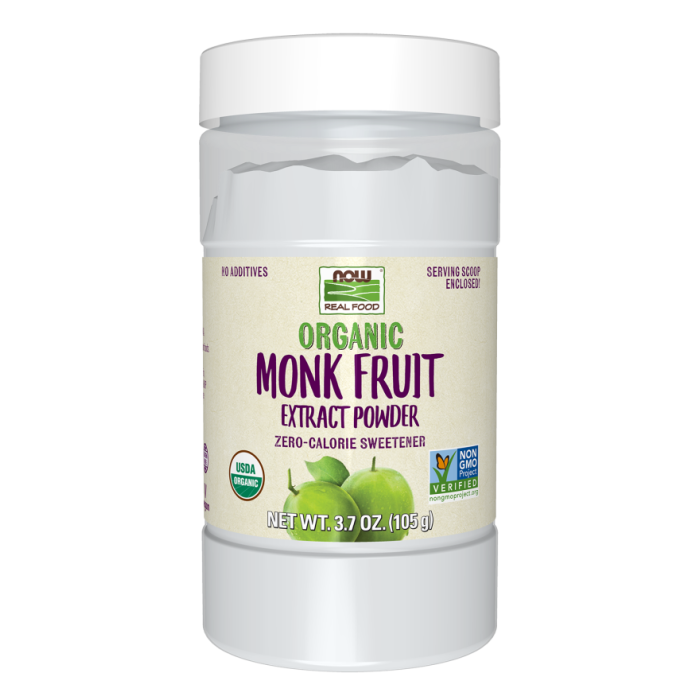 NOW Foods Monk Fruit Extract, Organic Powder - 3.7 oz.