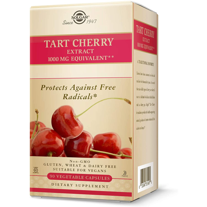 Solgar Tart Cherry Extract 1000 MG, 90 Vegetable Capsules 