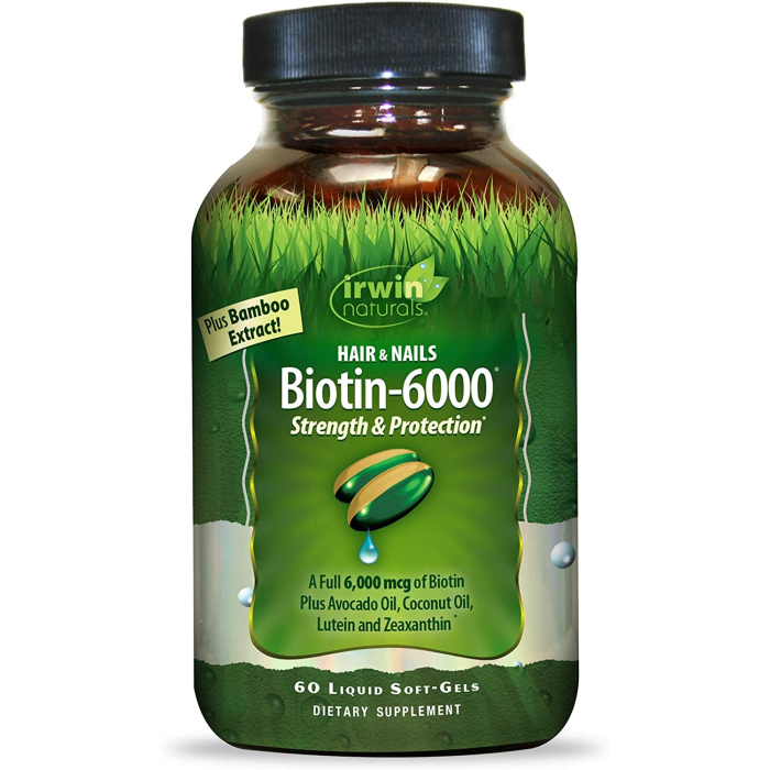 Irwin Naturals Biotin-6000, 60 Softgels