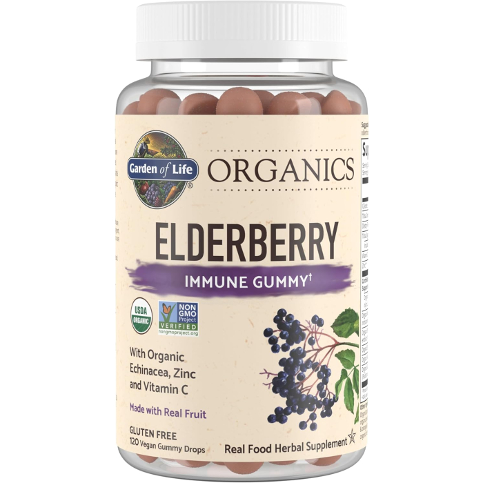 Garden of Life Organics Elderberry Gummy, 120 Count