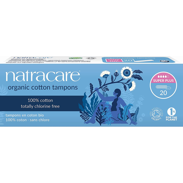NatraCare Organic Cotton Super Plus Tampons, 20 Count