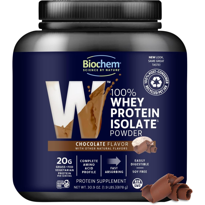 BioChem Chocolate 100% Whey Isolate Protein, 30.9 oz.