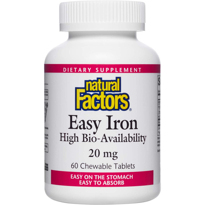 Natural Factors Easy Iron, 20mg, 60 Chewable Wafers