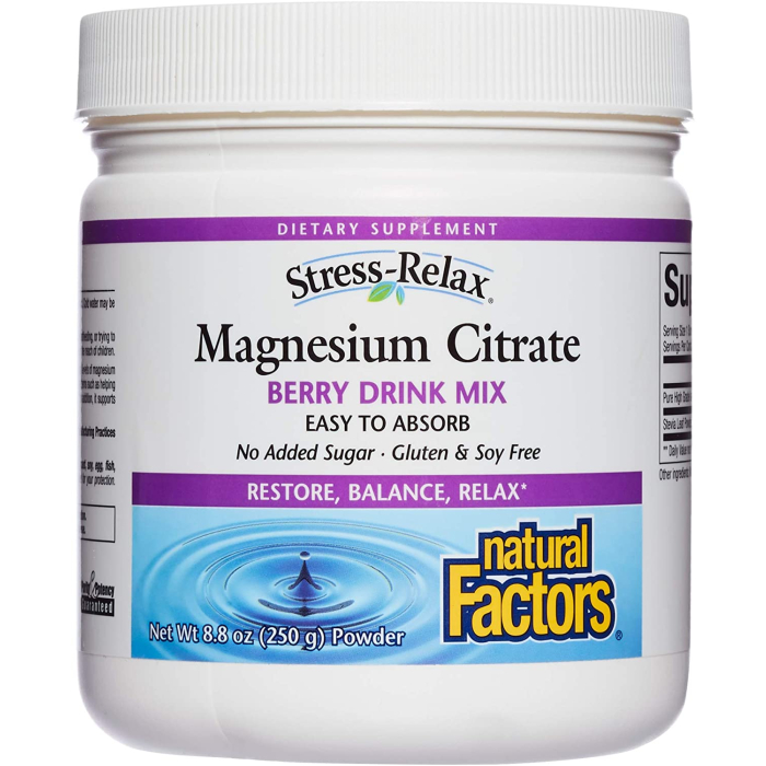Natural Factos Magnesium Citrate Berry Drink Mix, 300mg, 8.8oz.