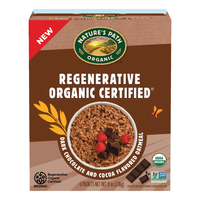 Nature's Path Regenerative Organic Certified Dark Chocolate & Cocoa Instant Oatmeal - Front view