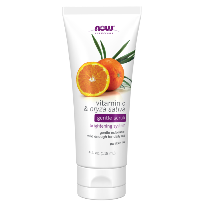 NOW Foods Vitamin C & Oryza Sativa Gentle Scrub - 4 fl. oz.