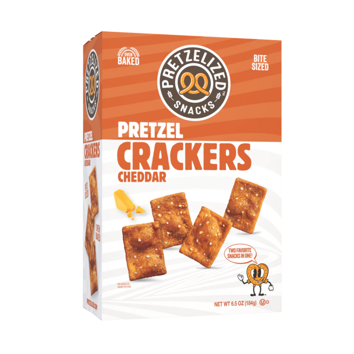 Pretzelized Snacks Cheddar Pretzel Crackers - Front view