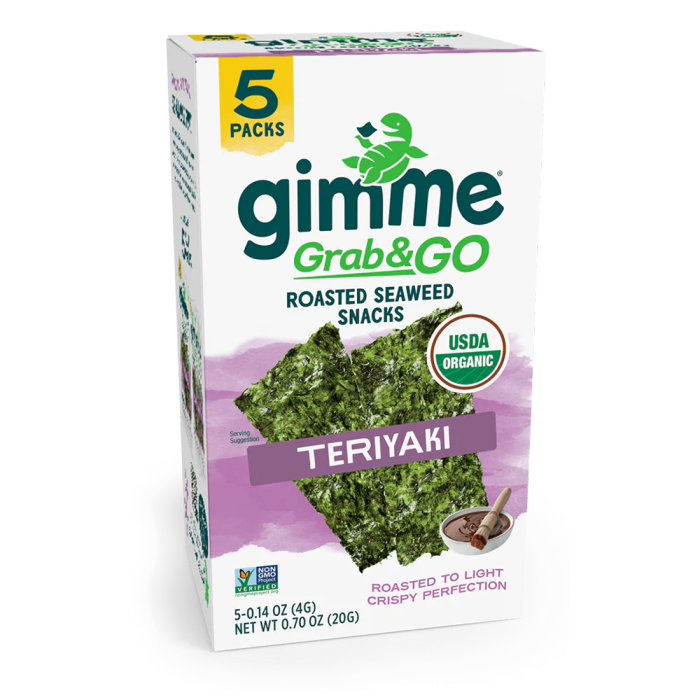 Gimme Grab & Go Teriyaki Seaweed Snacks - Front view