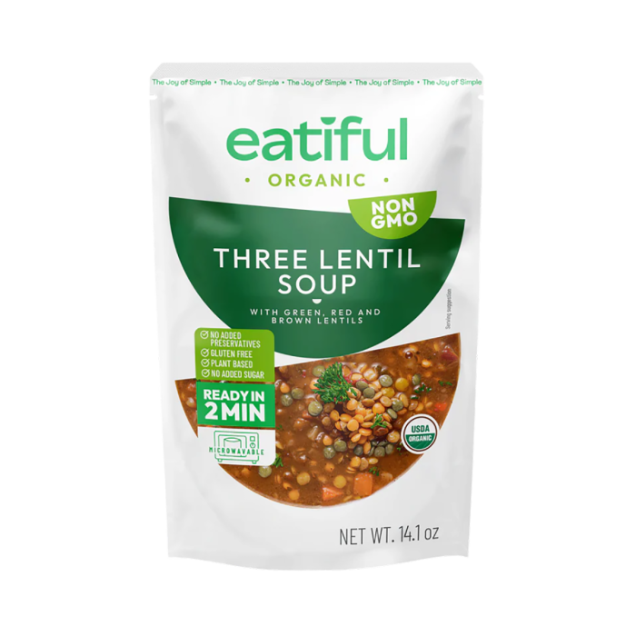 Eatiful Organic Three Lentil Soup - Front view
