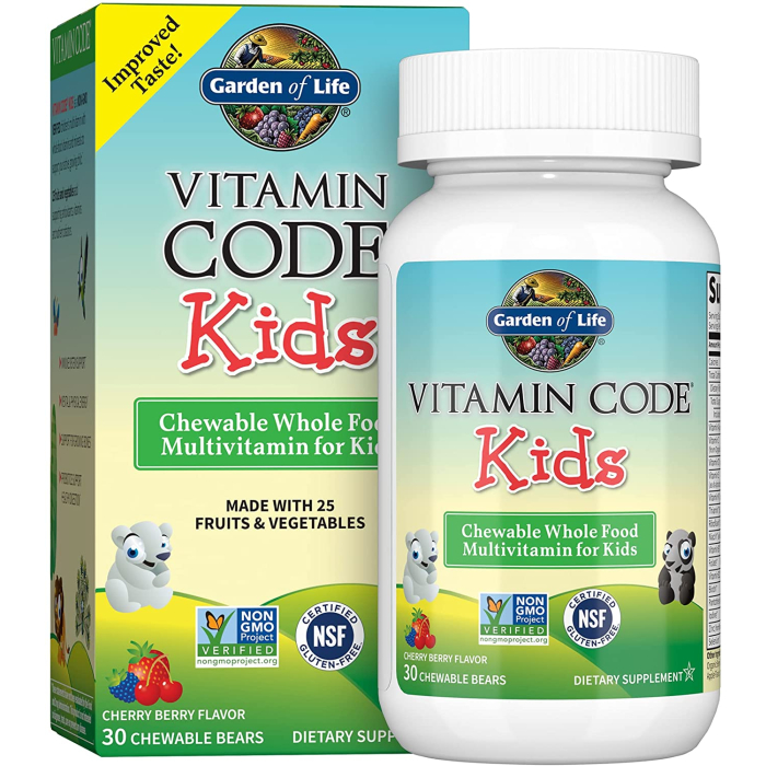 Garden of Life Vitamin Code Kids Multivitamin, Cherry Berry Flavor, 30 Chewable Bears