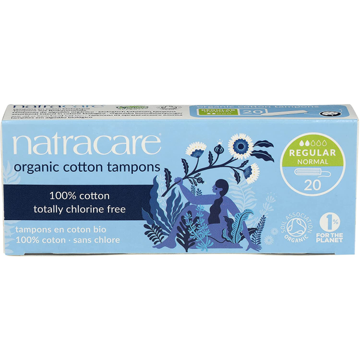 NatraCare Organic Cotton Regular Tampons, 20 Count