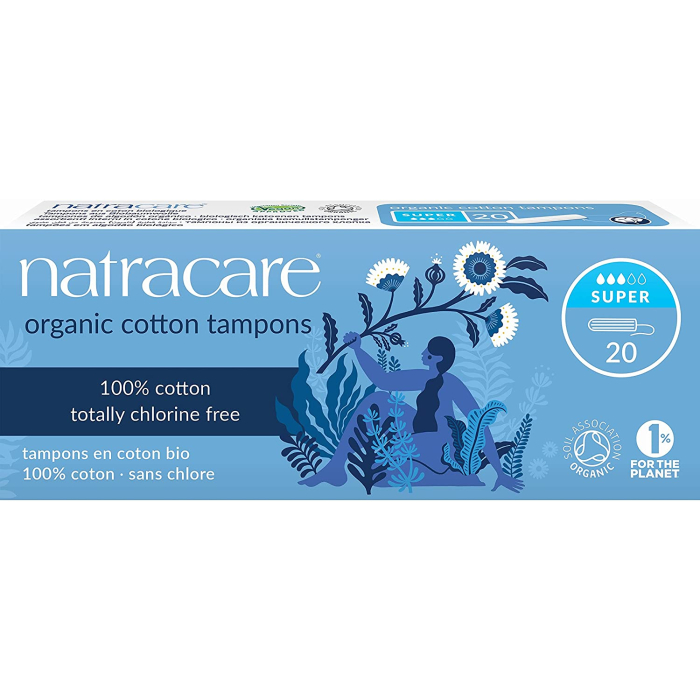 NatraCare Organic Cotton Super Tampons, 20 Count