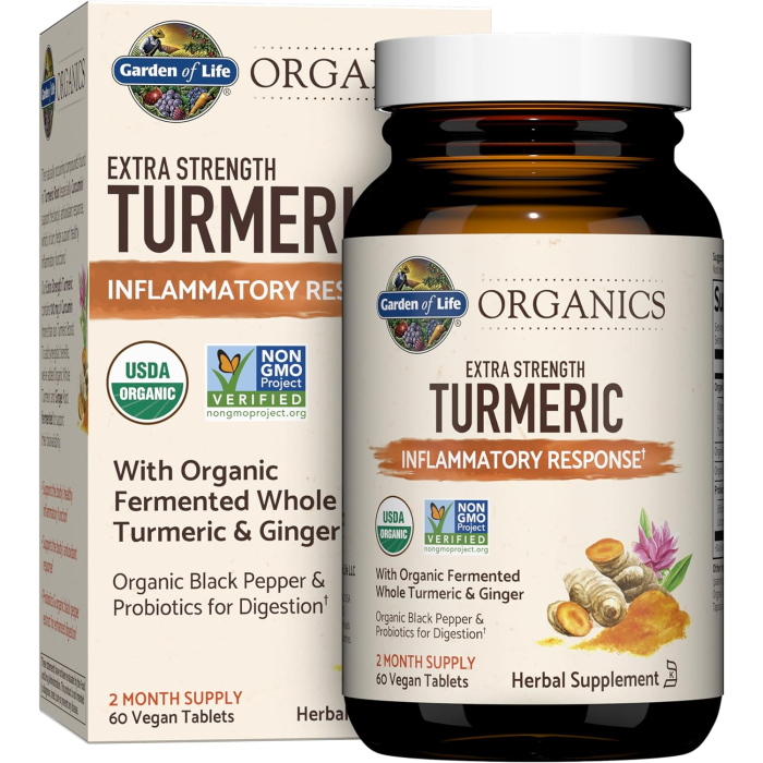 Garden of Life Organics Turmeric, 60 tablets