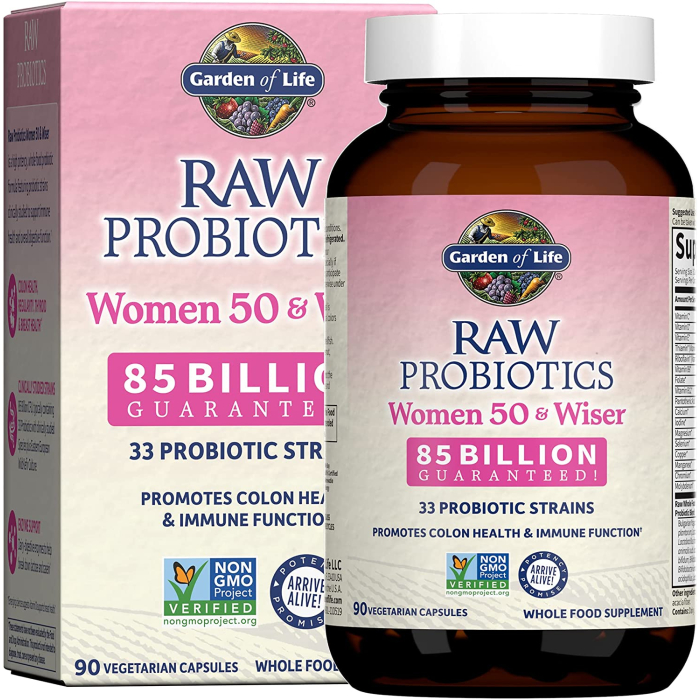 Garden of Life RAW Probiotics for Women 50 & Wiser, 90 Capsules