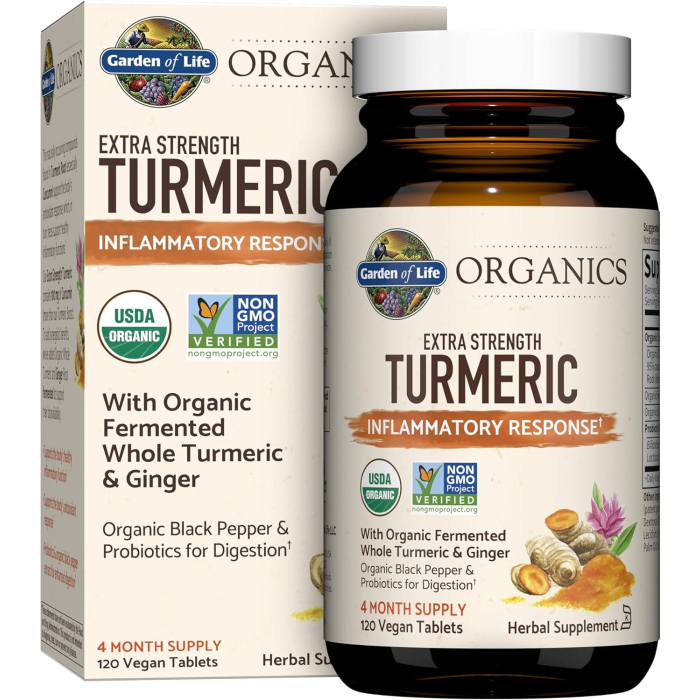 Garden of Life Organics Turmeric, 120 tablets