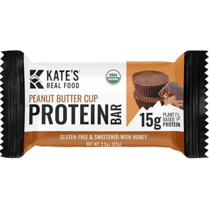 Kate’s Real Food Peanut Butter Cup Protein Bars - Front view