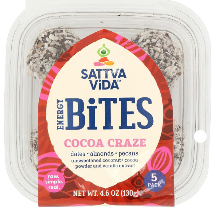 Sattva Vida Cocoa Craze Energy Bites - Front view