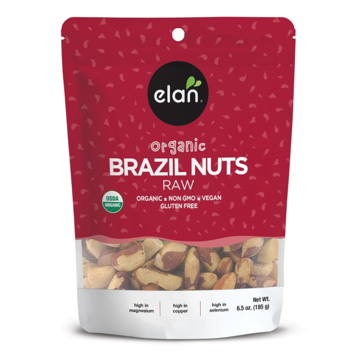 Elan Organic Raw Brazil Nuts - Front view