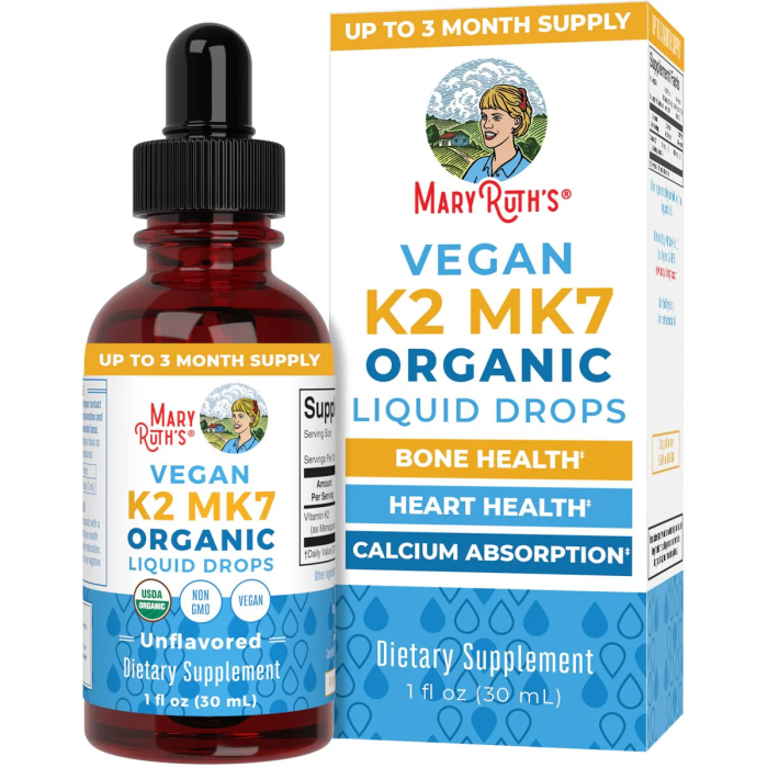 MaryRuth's K2 (MK7) Organic Drops Unflavored - Front view