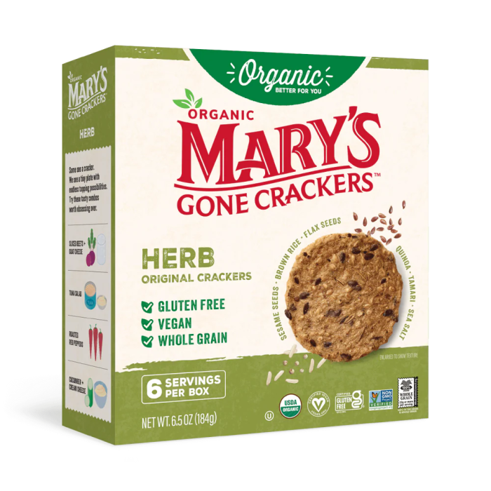 Mary's Gone Crackers Organic Herb Original Crackers - Front view