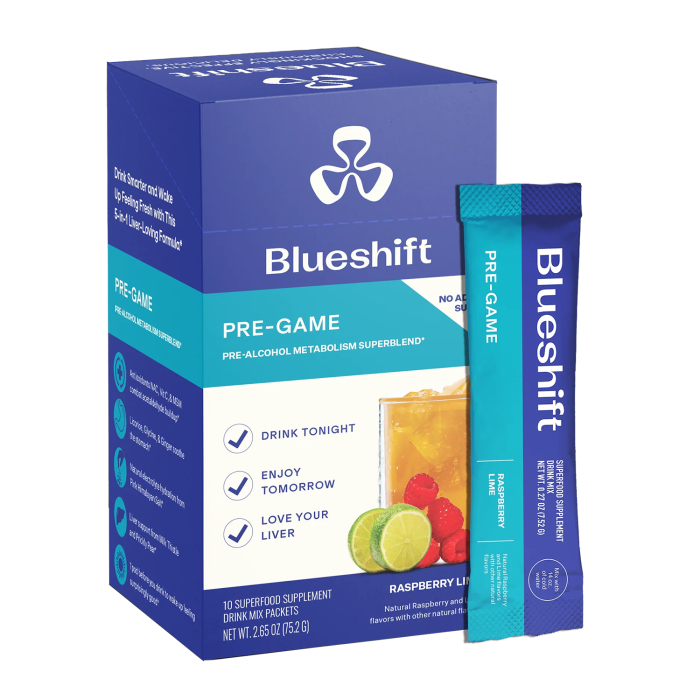 Blueshift Nutrition Pre-Game Raspberry Lime - Front view
