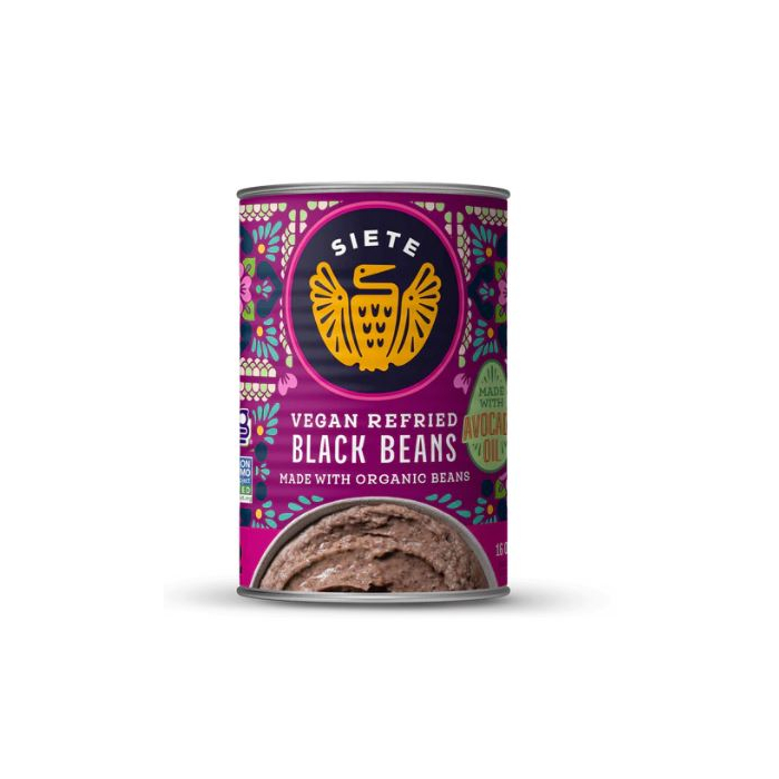 Siete Refried Black Beans, 16 oz.