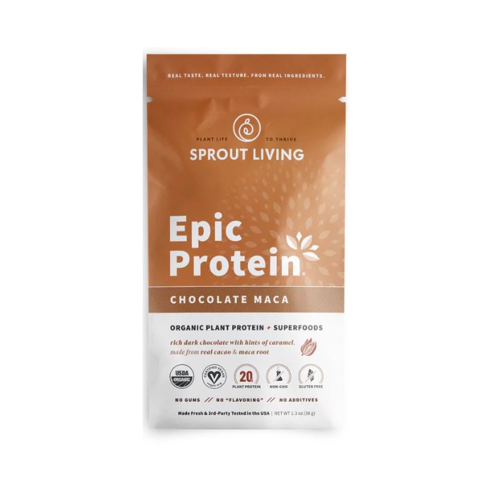 Sprout Living Epic Chocolate Maca Protein Powder - Front view