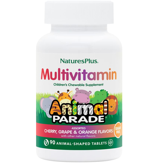 Nature's Plus Animal Parade Children's Chewable Multivitamin, Sugar Free, 90 Count