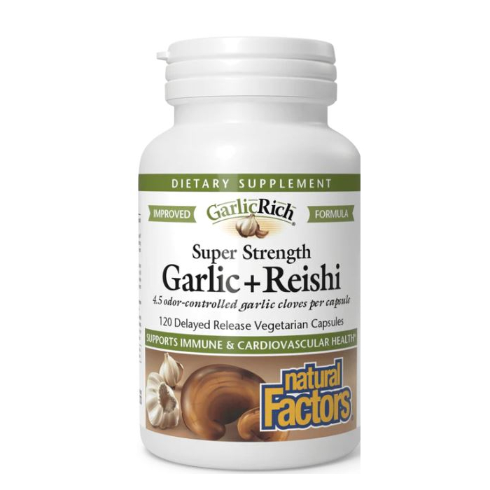 Natural Factors Garlic + Reishi, 120 Delayed Release Veg Capsules - Main