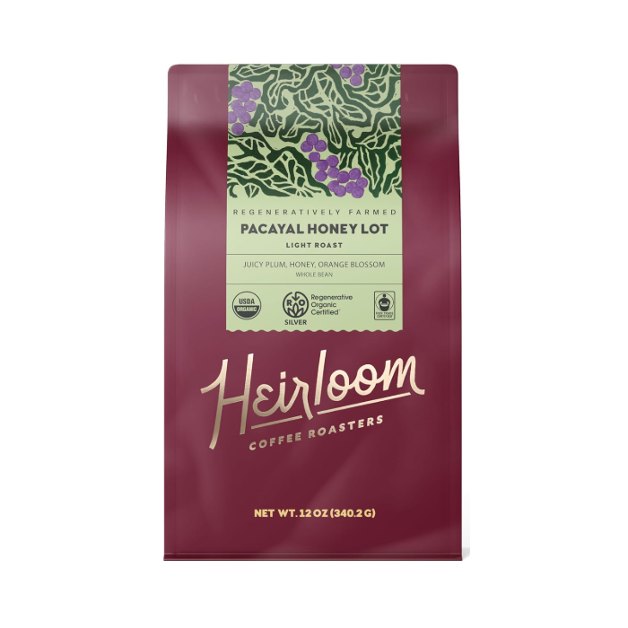 Heirloom Coffee Roasters Pacayal Honey Lot Blend Whole Bean  Light Roast , 12 oz.