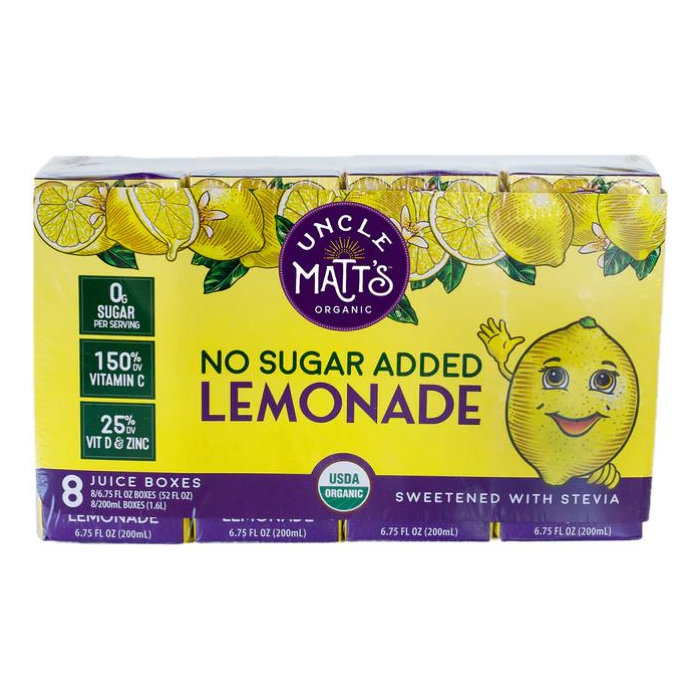 Uncle Matt's Lemonade 8 Juice Boxes - Main