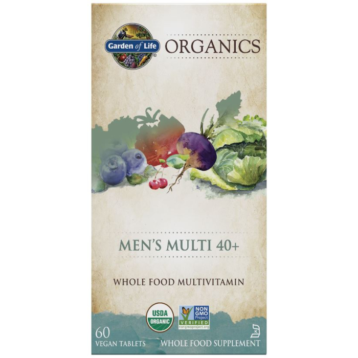 Garden of Life Organics Men's Multi 40+, 60 Tablets