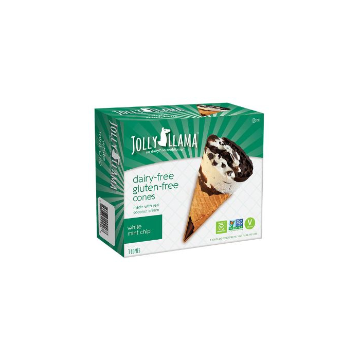 Jolly Llama White Mint Chip Cones - Front view