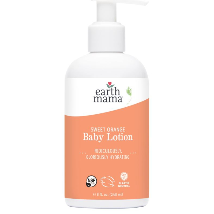 Earth Mama Organic Sweet Orange Baby Lotion, 8 oz.