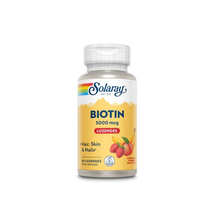 Solaray Two-Staged, Biotin 5000 MCG, 60 Lozenges