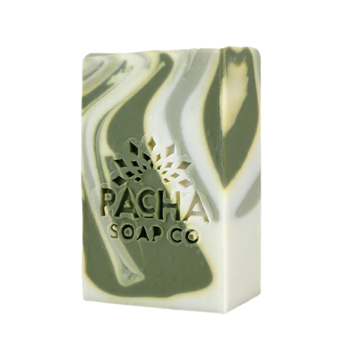 Pacha Soap Co. Cucumber & Basil Bar Soap - Front view