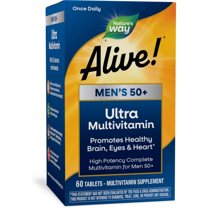 Nature's Way Alive Once Daily Men's 50+ Ultra Potency Multivitamin,  60 Tablets