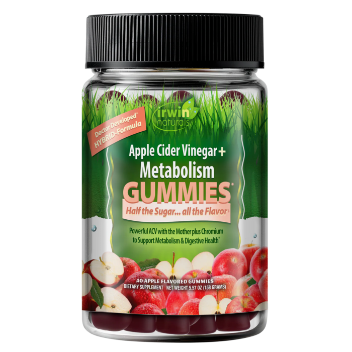 Irwin Naturals Apple Cider Vinegar + Metabolism - Front view