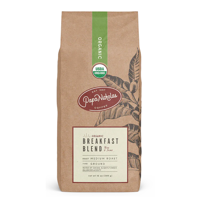 Papa Nicholas Family Reserve Organic Breakfast Blend Ground Coffee, 12 oz.