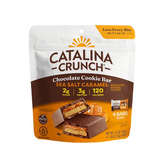 Catalina Crunch Chocolate Cookie Bar Sea Salt Caramel - Front view
