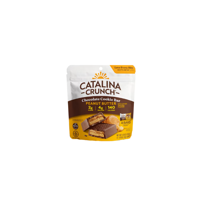 Catalina Crunch Dark Chocolate Cookie Bar with Peanut Butter Flavor, 4 Bars