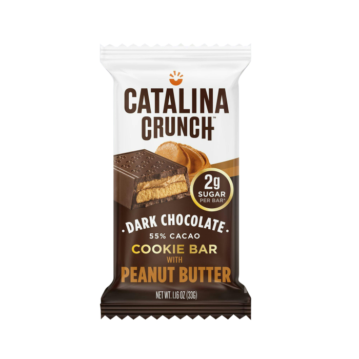 Catalina Crunch Dark Chocolate Cookie Bar with Peanut Butter Flavor - Front view